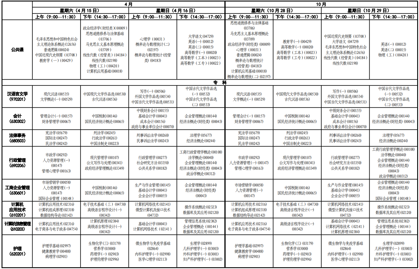 2023年10月青海自考考试安排 2023年10月青海自考考试安排