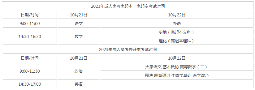 宣城成人高考考试具体时间安排表? 宣城成人高考考试具体时间安排表?