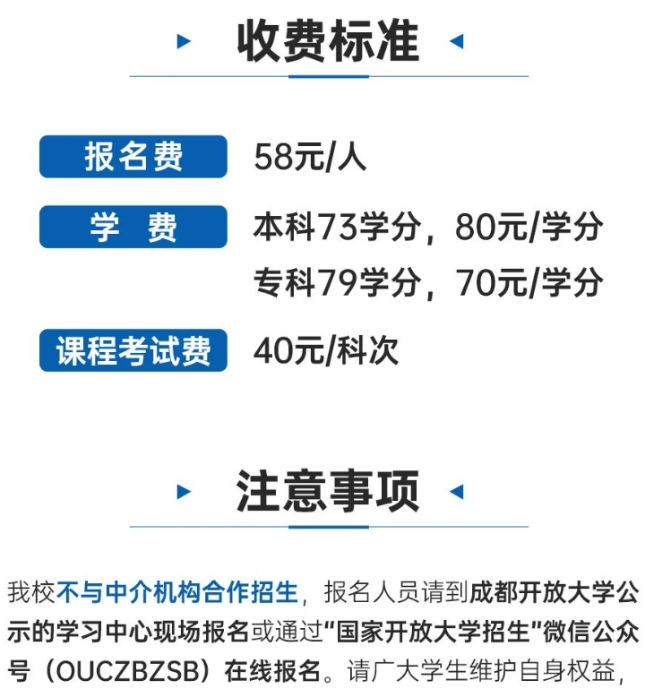 成都开放大学2024春季招生简章