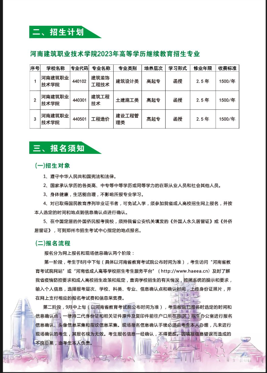 2023年成人高等学历继续教育招生简章