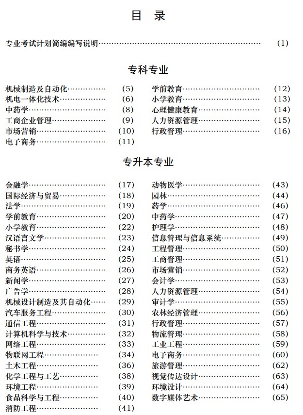 江苏省高等教育自学考试专业考试计划简编(2024年版) 江苏省高等教育自学考试专业考试计划简编(2024年版)