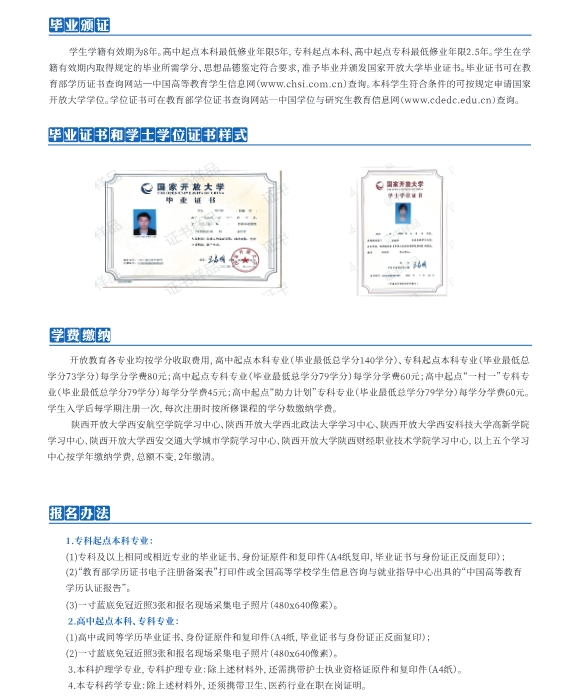 陕西开放大学2025年春季开放教育招生简章