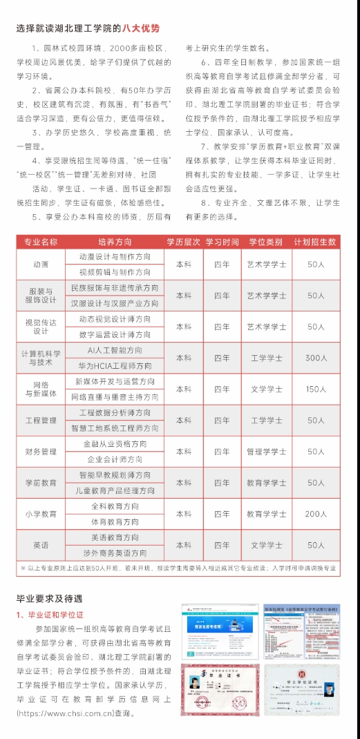湖北理工学院2025年度高等教育自学考试全日制本科（数智人才职业教育）招生简章