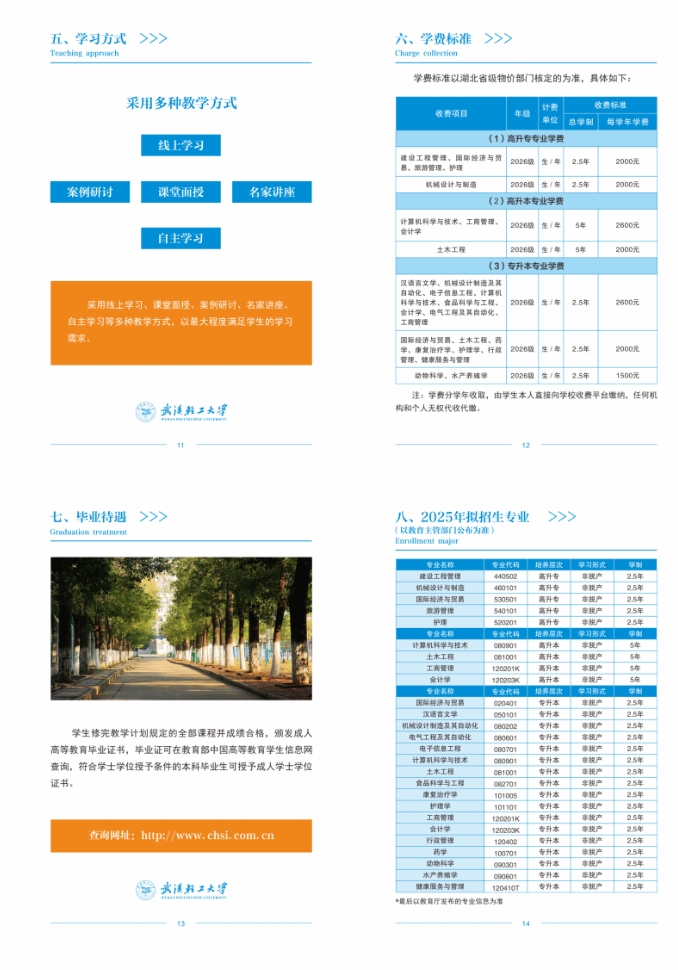 2025年武汉轻工大学高等学历继续教育招生简章