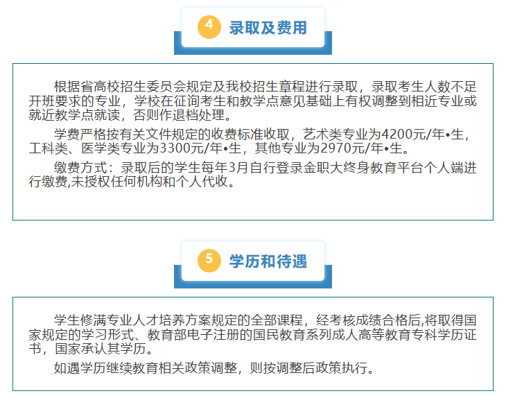 金华职业技术大学2025年高等学历继续教育招生简章