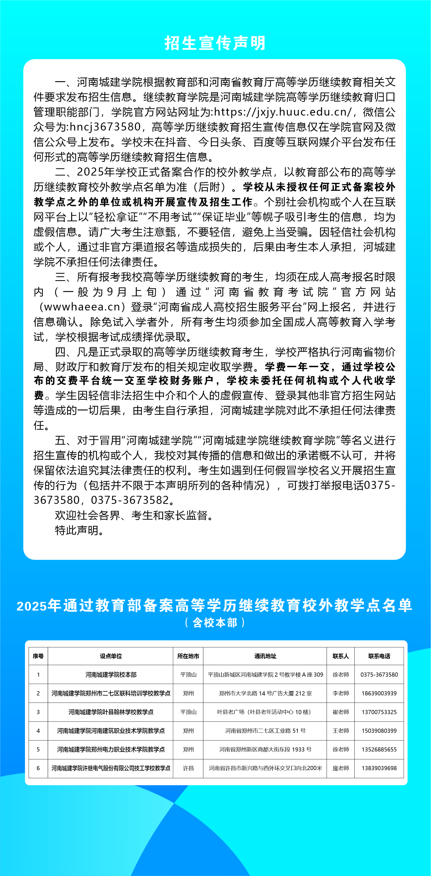 河南城建学院高等学历继续教育2025年招生简章