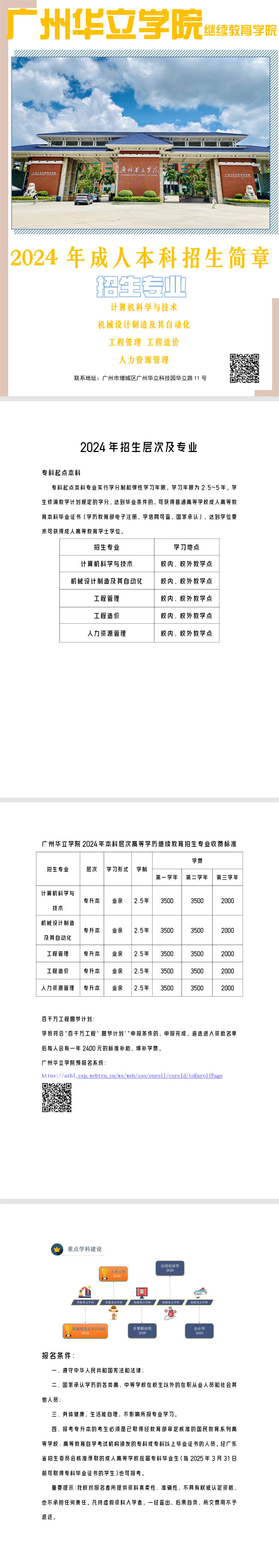 广州华立学院2024年成人本科招生简章