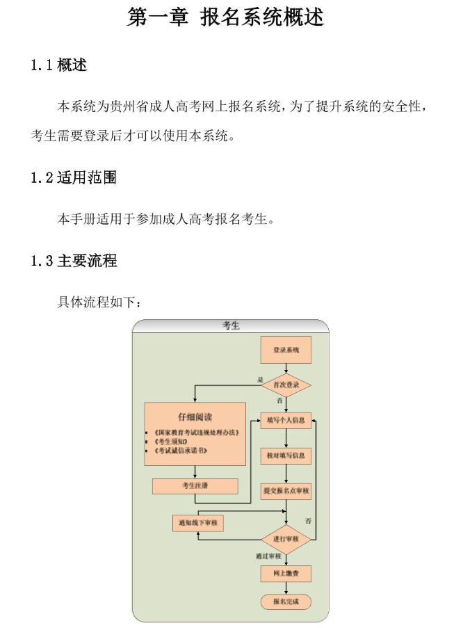 贵州省2024年成人高校考试招生网上报名操作手册 贵州省2024年成人高校考试招生网上报名操作手册