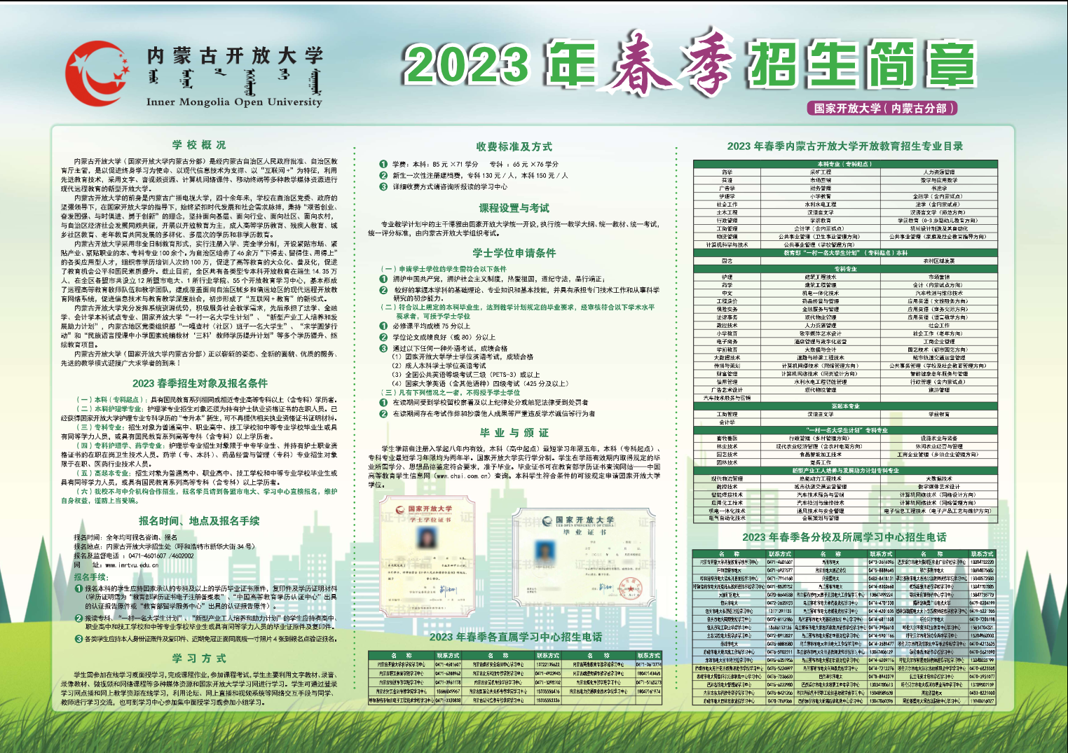 内蒙古海南开放大学2023年春季招生简章