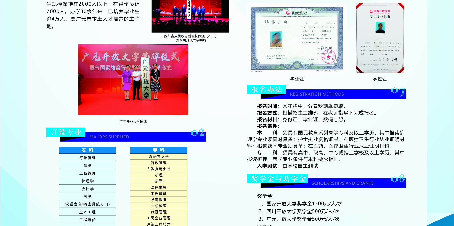 广元开放大学（青川分校）招生简章