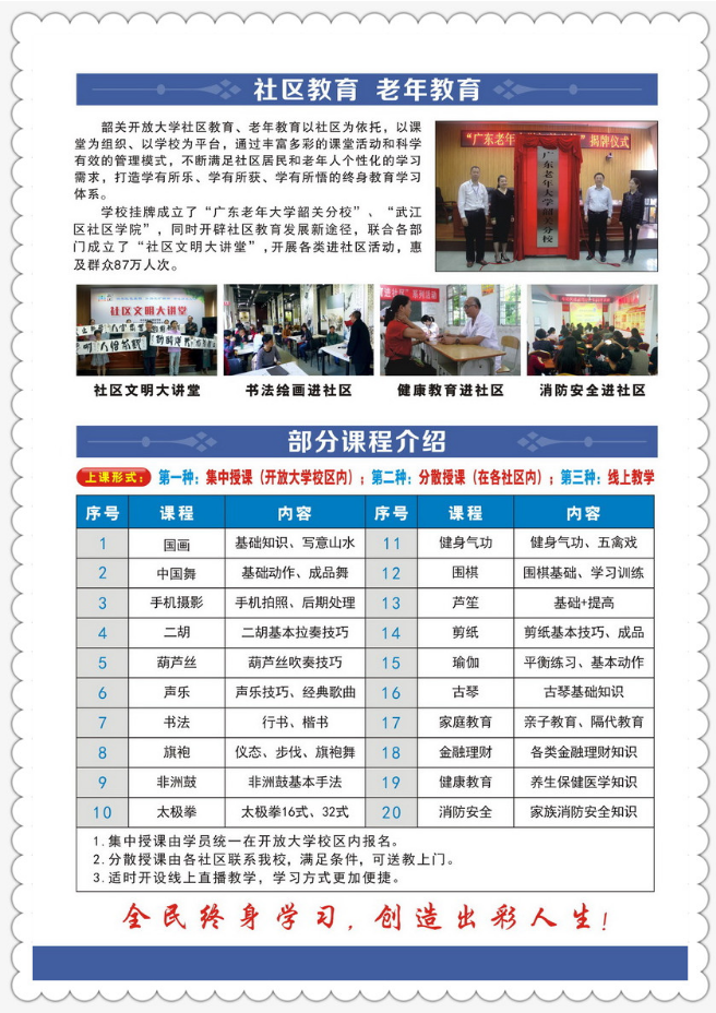 韶关开放大学（曲江分校）2023年春季招生简章