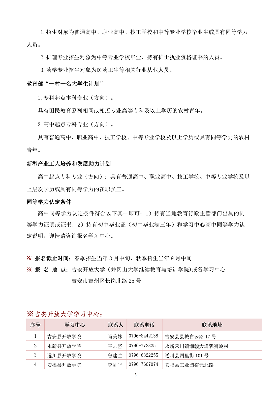 吉安新干县开放大学2023年春季开放教育招生简章