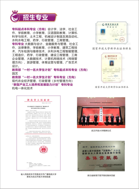 武汉蔡甸开放大学2023年春季招生简章