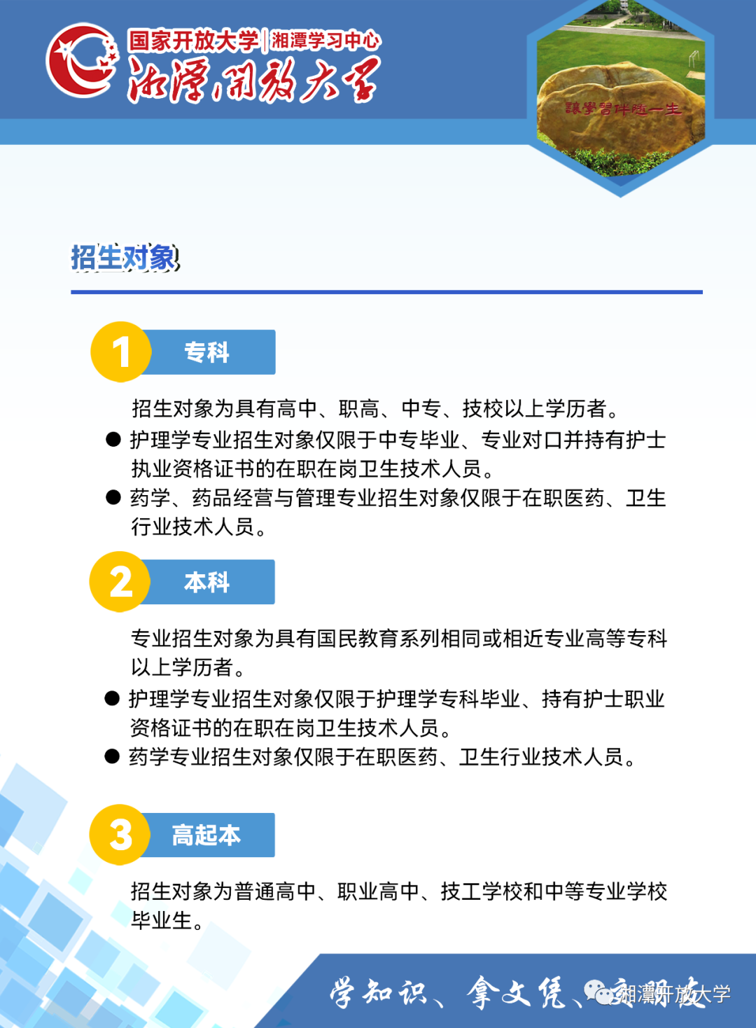 湘潭岳塘开放大学2023年招生简章