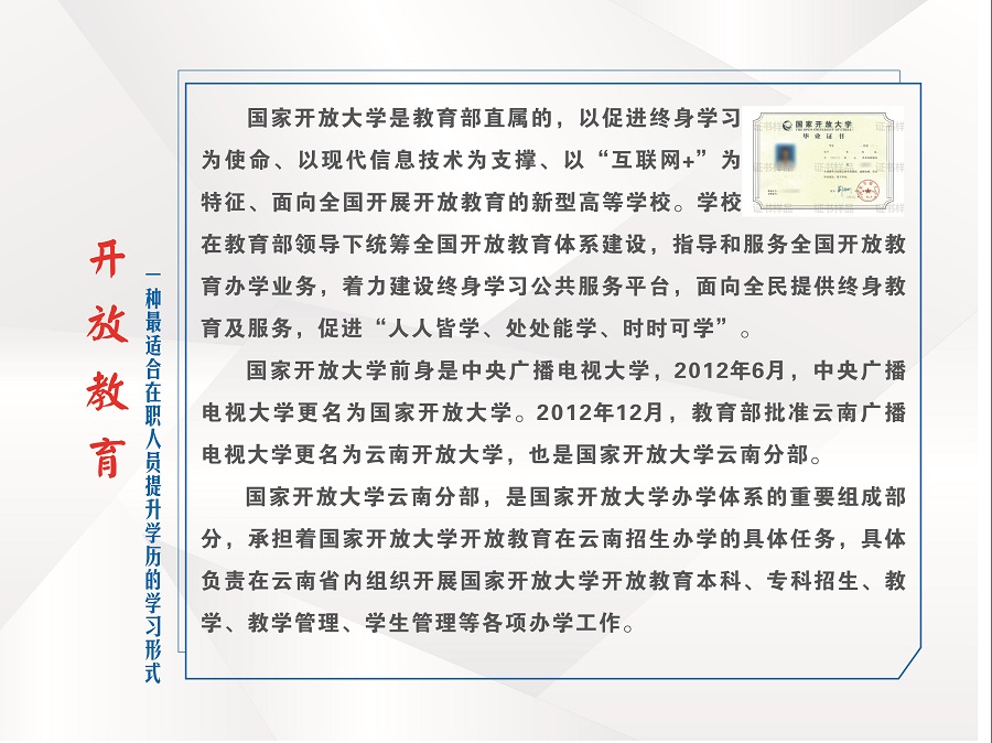 2023国开云南泸水分部春季招生简章