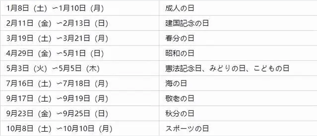 日本留学生放假时间表安排 日本留学生放假时间表安排