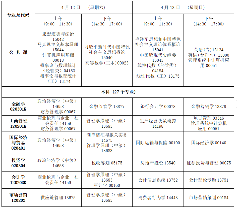 2025年4月吉林省自考考试安排 2025年4月吉林省自考考试安排