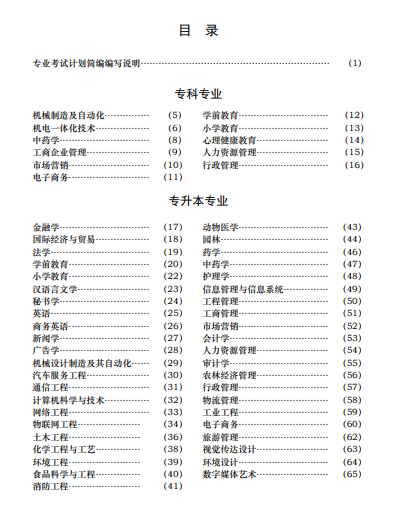 江苏省高等教育自学考试专业考试计划简编(2024年版) 江苏省高等教育自学考试专业考试计划简编(2024年版)
