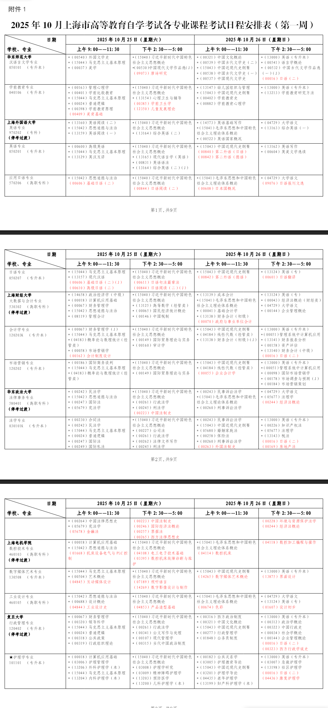 2025年10月上海市杨浦区自学考试考试安排 2025年10月上海市杨浦区自学考试考试安排