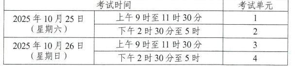 2025年10月湖南省永州市自考考试安排